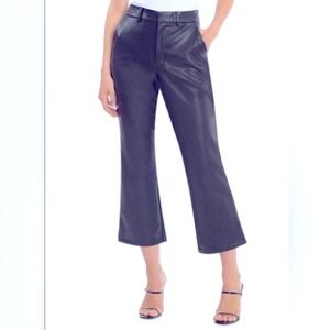 Bagatelle Vegan Faux Leather Cropped Flare Pants